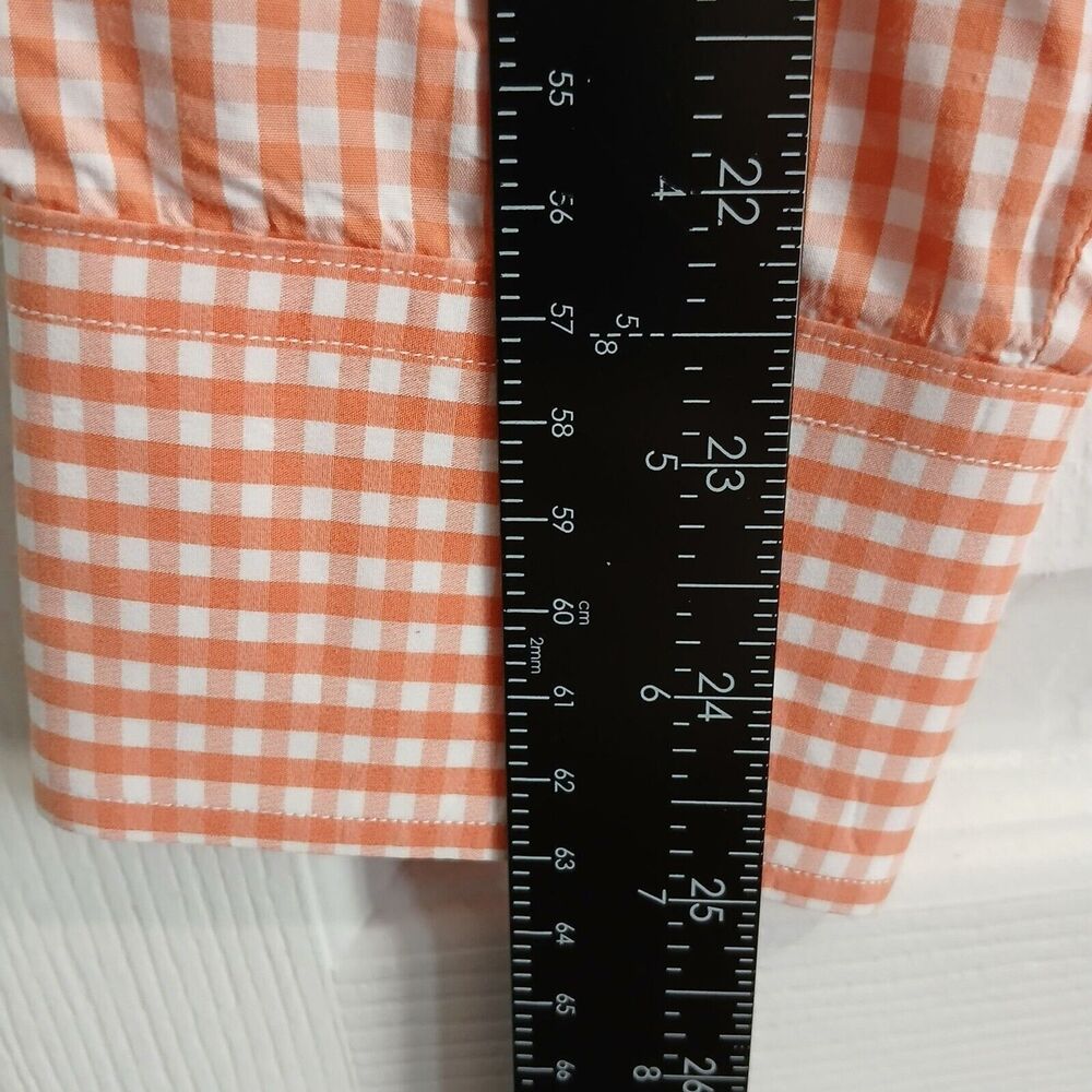 Tommy Bahama Dress Shirt Men L Orange Check Long Sleeve Button Up Pima Cotton - Picture 13 of 15